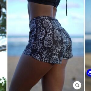 Love Fitness Black Pineapple Runner Shorts